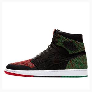 Air Jordan 1 Nike Retro Flyknit History Month Chaussure De Basketball Homme Noir Rouge Vert | JD-472GM