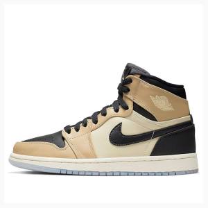 Air Jordan 1 Nike Retro HI PRM Mushroom Chaussure De Basketball Femme Noir Beige | JD-645RK