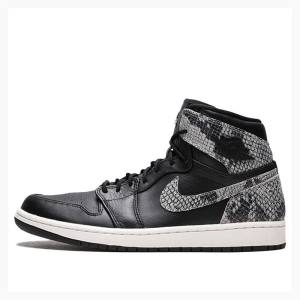 Air Jordan 1 Nike Retro HI PRM Snake - Phantom Chaussure De Basketball Femme Noir Grise | JD-038SW