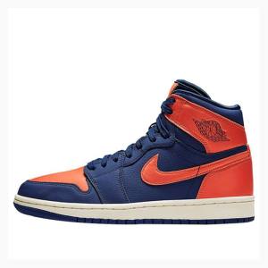 Air Jordan 1 Nike Retro HI PRM Void Chaussure De Basketball Femme Bleu Orange | JD-972VI