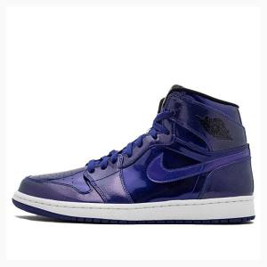 Air Jordan 1 Nike Retro High Deep Royal Vernis Chaussure De Basketball Homme Violette | JD-732SA