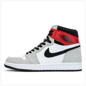 Air Jordan 1 Nike Retro High OG Light Smoke Chaussure De Basketball Homme Grise Noir Rouge | JD-629GO