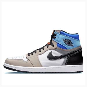 Air Jordan 1 Nike Retro High OG Pro Prototype Chaussure De Basketball Homme Grise Noir Bleu | JD-490VN