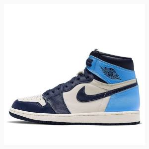 Air Jordan 1 Nike Retro High OG UNC – Obsidian Chaussure De Basketball Homme Bleu Noir | JD-918MW