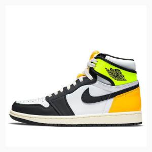 Air Jordan 1 Nike Retro High OG Volt Chaussure De Basketball Homme Noir Blanche Doré | JD-452SC