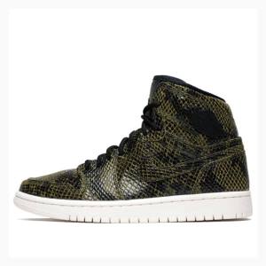 Air Jordan 1 Nike Retro High Premium 'Snakeskin' Chaussure De Basketball Femme Vert Olive | JD-365SR