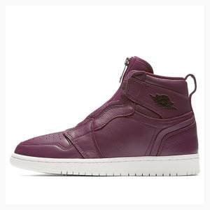 Air Jordan 1 Nike Retro High Zip Bordeaux Chaussure De Basketball Femme Violette | JD-268BU