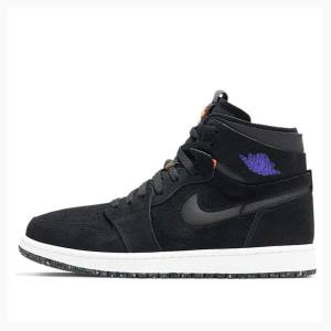 Air Jordan 1 Nike Retro High Zoom Court Chaussure De Basketball Homme Noir Violette | JD-603OF