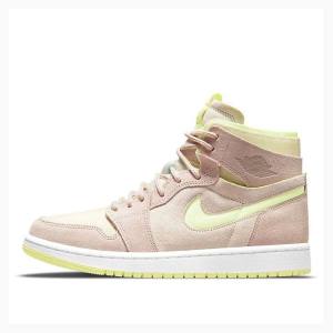 Air Jordan 1 Nike Zoom Air CMFT Lemon Twist Chaussure De Basketball Femme Jaune Rose | JD-952XF