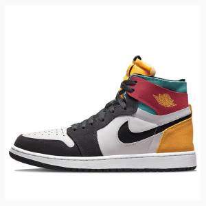 Air Jordan 1 Nike Zoom CMFT Red Aqua Gold Chaussure De Basketball Homme Multicolore | JD-301FC