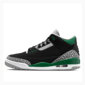 Air Jordan 3 Nike Retro Pine Chaussure De Basketball Homme Noir Vert | JD-537DF