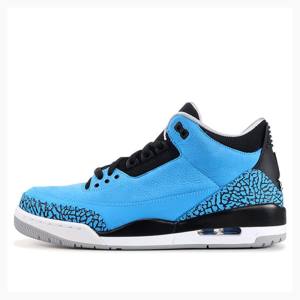 Air Jordan 3 Nike Retro Powder Chaussure De Basketball Homme Bleu | JD-923MC