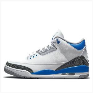 Air Jordan 3 Nike Retro Racer Chaussure De Basketball Homme Blanche Bleu | JD-231ES