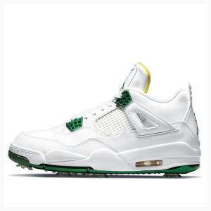 Air Jordan 4 Nike Golf Metallic Chaussure De Basketball Homme Blanche Vert | JD-593AU