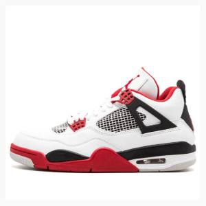 Air Jordan 4 Nike Retro Fire Chaussure De Basketball Homme Blanche Rouge | JD-519VB