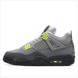 Air Jordan 4 Nike Retro SE 'Neon 95' Neon Chaussure De Basketball Homme Grise Vert | JD-509ER