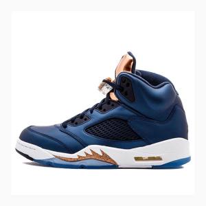 Air Jordan 5 Nike Retro Bronze Chaussure De Basketball Homme Bleu | JD-437EB