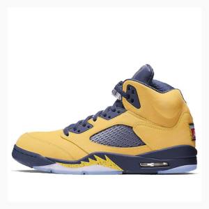 Air Jordan 5 Nike Retro SE Michigan Chaussure De Basketball Homme Jaune | JD-938PU