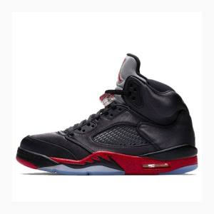 Air Jordan 5 Nike Retro Satin Bred Chaussure De Basketball Homme Noir Rouge | JD-283MT