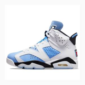 Air Jordan 6 Nike Retro Chaussure De Basketball Homme Blanche Bleu | JD-276SU