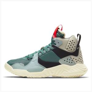 Air Jordan Nike Delta Mid Chaussures Course Homme Vert Blanche | JD-824WA