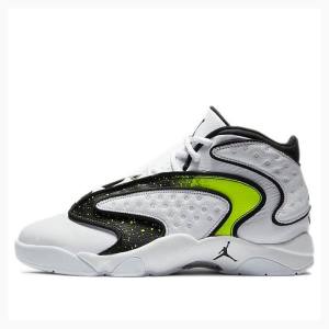 Air Jordan Nike OG Volt Splatter Chaussure De Basketball Femme Blanche Noir Vert | JD-163EA