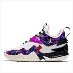 Air Jordan Nike Westbrook One Take Quai 54 Chaussure De Basketball Femme Blanche Noir Violette | JD-412PT