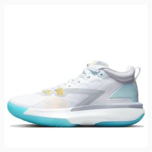 Air Jordan Nike Zion 1 PF Chaussure De Basketball Homme Blanche Bleu | JD-039WG