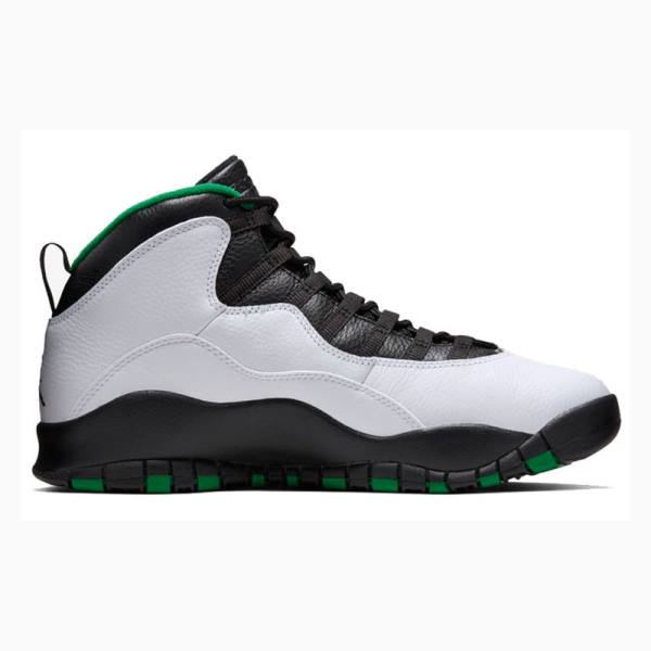 Air Jordan 10 Nike Retro Seattle Chaussure De Basketball Homme Vert Noir Blanche | JD-250RT