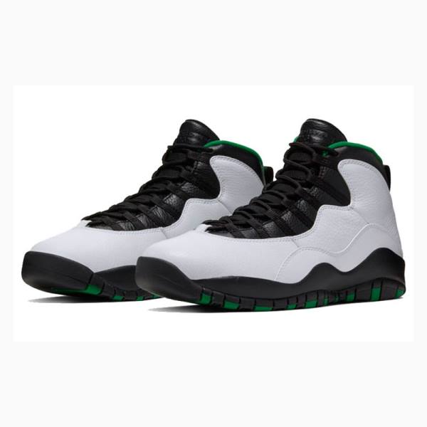 Air Jordan 10 Nike Retro Seattle Chaussure De Basketball Homme Vert Noir Blanche | JD-250RT