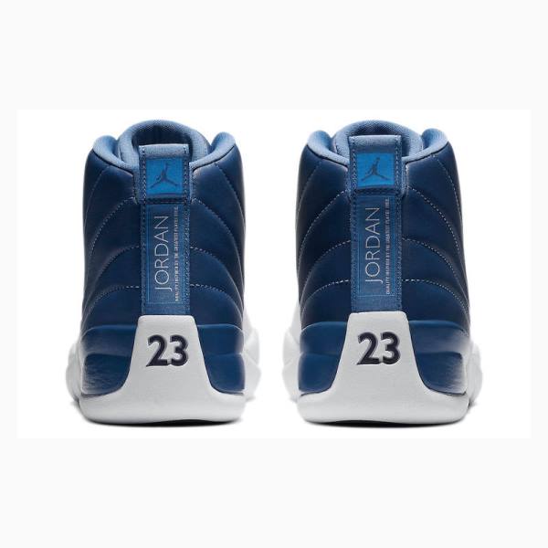 Air Jordan 12 Nike Retro Indigo Chaussure De Basketball Homme Blanche Bleu | JD-462PW