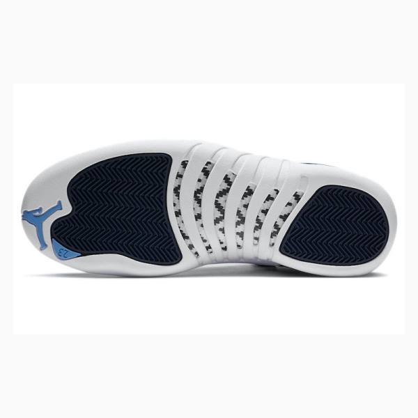 Air Jordan 12 Nike Retro Indigo Chaussure De Basketball Homme Blanche Bleu | JD-462PW