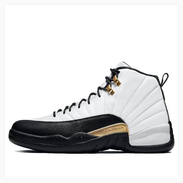 Air Jordan 12 Nike Retro Taxi Daim Chaussure De Basketball Homme Blanche Noir | JD-169FP