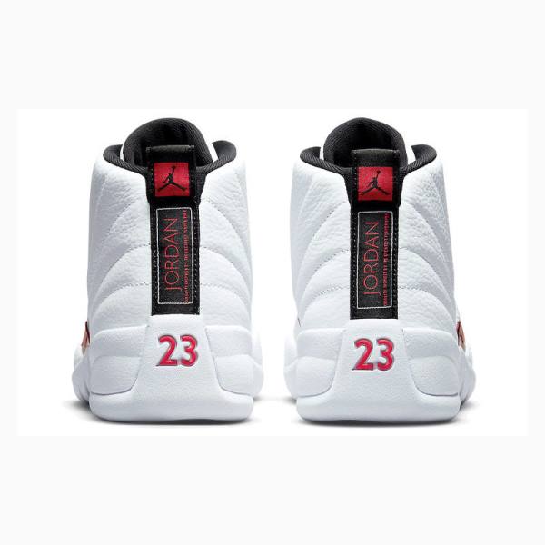 Air Jordan 12 Nike Retro Twist Chaussure De Basketball Homme Blanche Rouge | JD-152WT