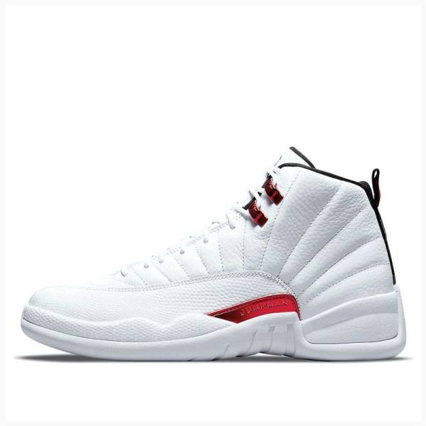 Air Jordan 12 Nike Retro Twist Chaussure De Basketball Homme Blanche Rouge | JD-152WT