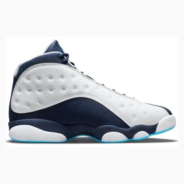 Air Jordan 13 Nike Retro Obsidian powder Chaussure De Basketball Homme Blanche Bleu | JD-528NP