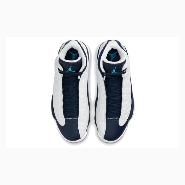 Air Jordan 13 Nike Retro Obsidian powder Chaussure De Basketball Homme Blanche Bleu | JD-528NP