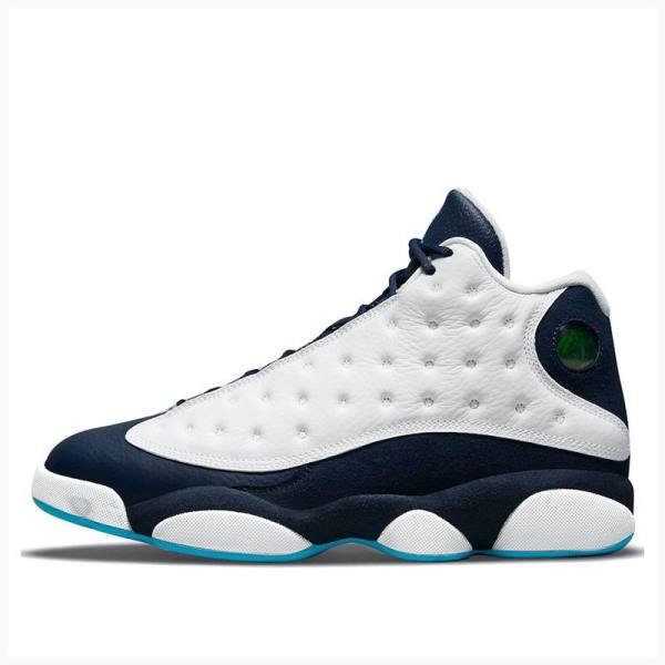 Air Jordan 13 Nike Retro Obsidian powder Chaussure De Basketball Homme Blanche Bleu | JD-528NP