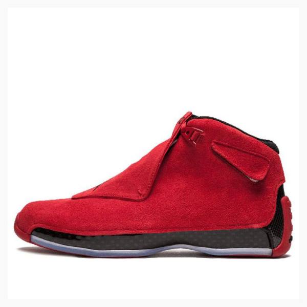 Air Jordan 18 Nike Retro Red Daim Chaussure De Basketball Homme Rouge Noir | JD-587AZ