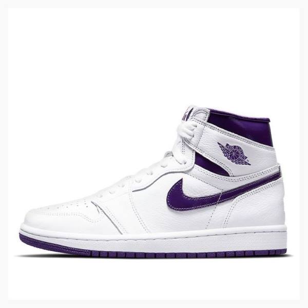 Air Jordan 1 Nike High OG Court Chaussure De Basketball Femme Blanche Violette | JD-168KC