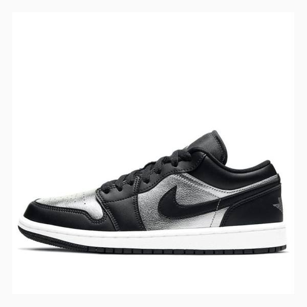 Air Jordan 1 Nike Low Baskets Femme Noir Argent | JD-017TW