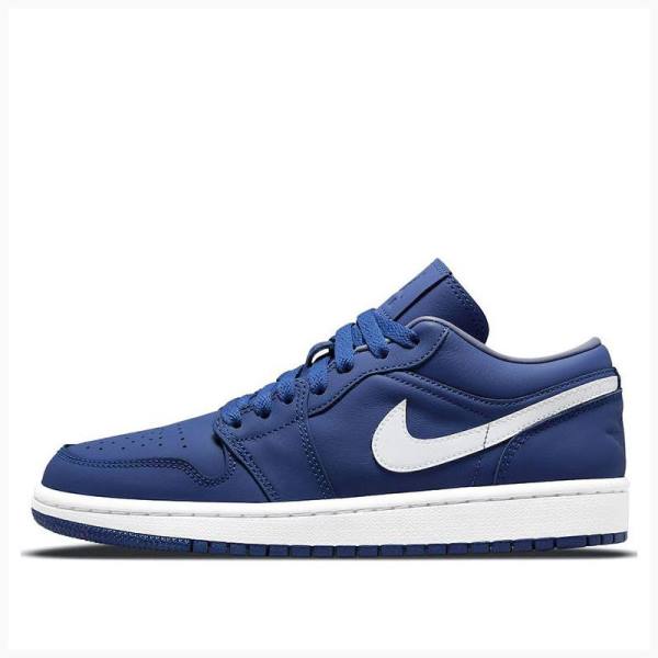 Air Jordan 1 Nike Low Deep Royal Baskets Femme Bleu Blanche | JD-716JS