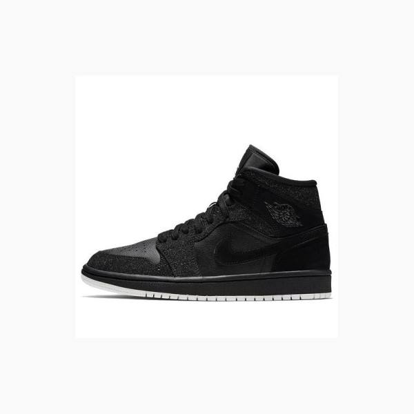 Air Jordan 1 Nike Mid Chaussure De Basketball Femme Noir | JD-912PO