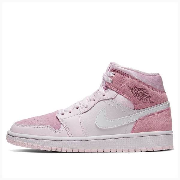 Air Jordan 1 Nike Mid Digital Chaussure De Basketball Femme Rose | JD-856XE