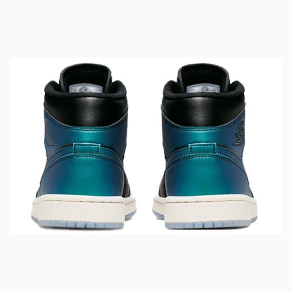 Air Jordan 1 Nike Mid Iridescent Chaussure De Basketball Femme Bleu Noir | JD-439ZO