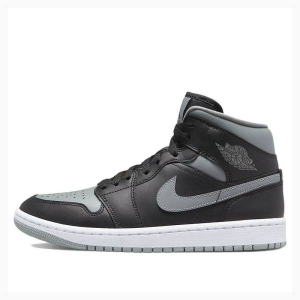 Air Jordan 1 Nike Mid Shadow Chaussure De Basketball Femme Noir Grise | JD-629RZ