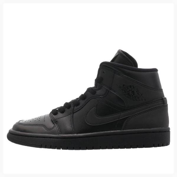 Air Jordan 1 Nike Mid Triple Chaussure De Basketball Femme Noir | JD-213RQ