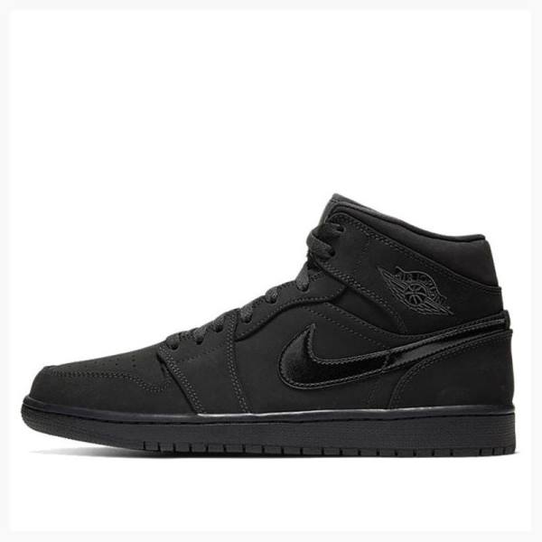 Air Jordan 1 Nike Mid Triple Chaussure De Basketball Homme Noir | JD-528KG