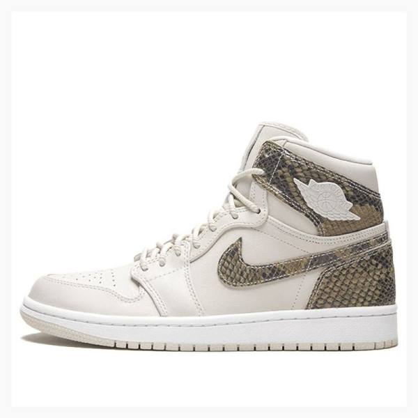 Air Jordan 1 Nike Retro HI PRM Snakeskin - Phantom Chaussure De Basketball Femme Blanche Beige | JD-896KF