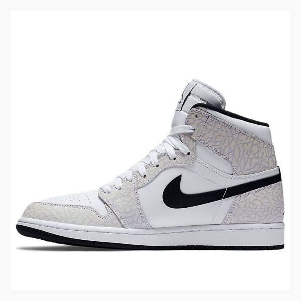 Air Jordan 1 Nike Retro High Elephant Print Chaussure De Basketball Homme Blanche Noir | JD-864DA